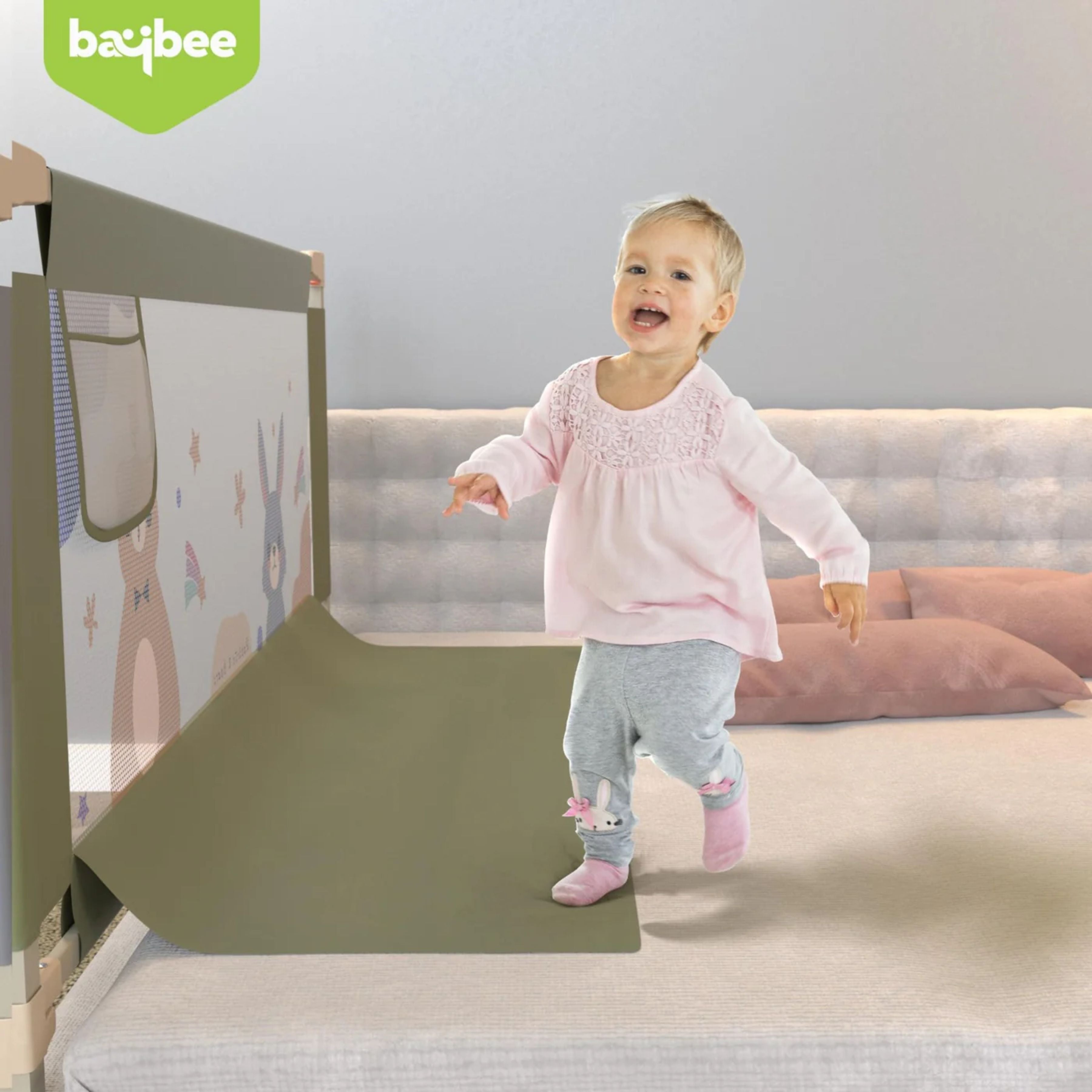 Baby Bed Rail Guard for Toddlers Safety (180 x 80 cm) – Foldable Bed Safety Guard with Breathable Mesh, Strong Frame & Easy Installation for Kids Protection