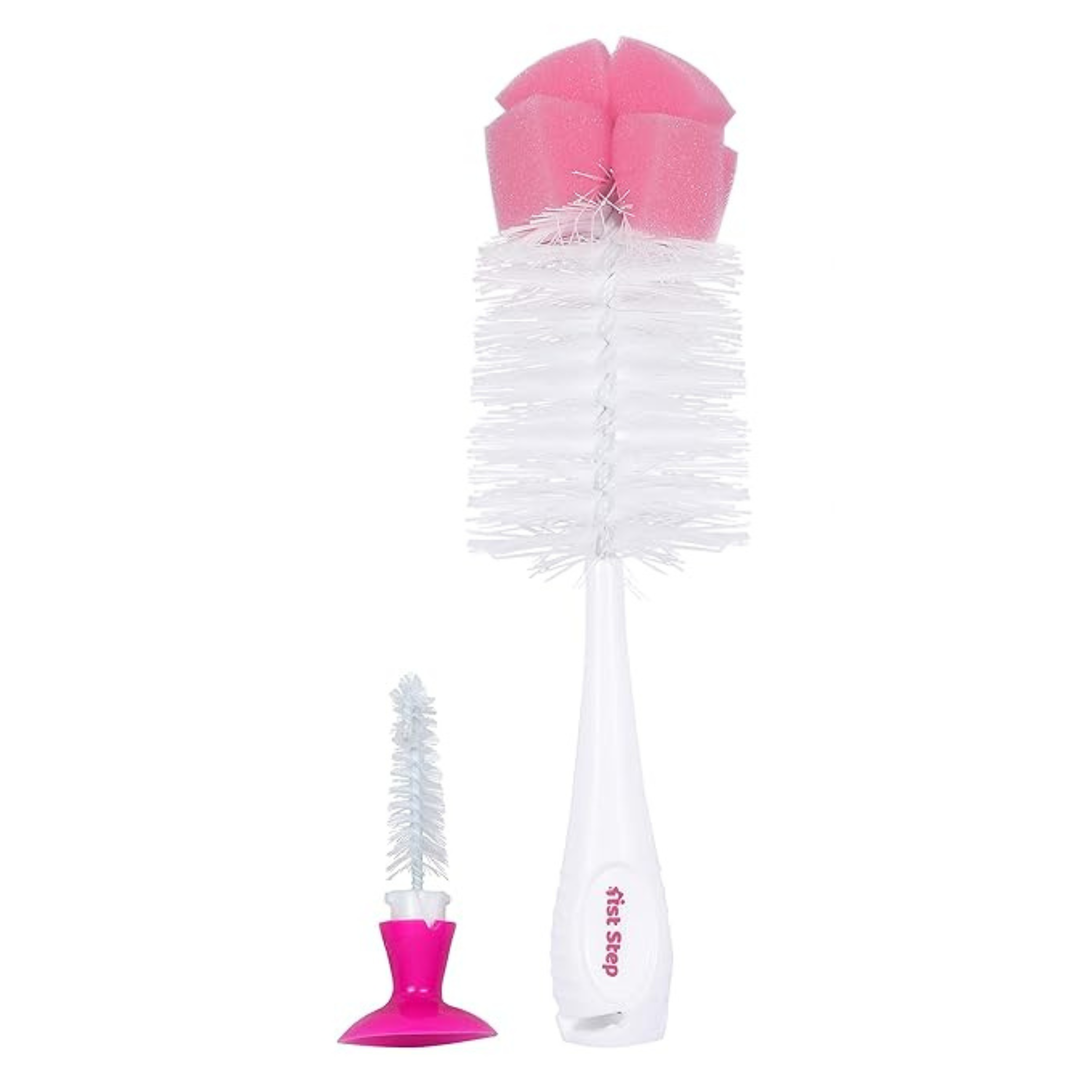 1st Step BPA Free 2 in 1 Bottle & Nipple Cleaning Brush with Suction Base | Nylon Bristles Baby Feeding Bottle Cleaner