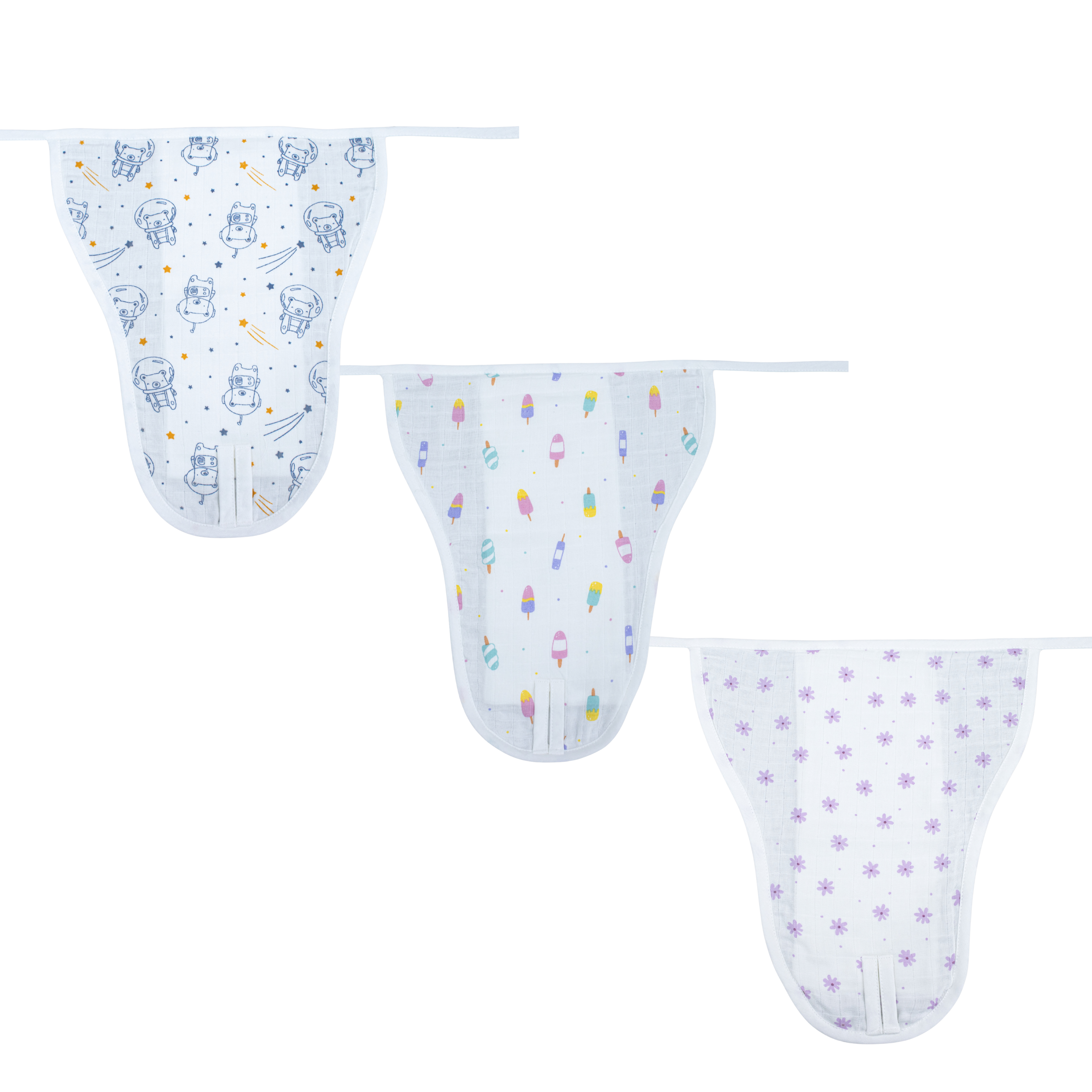 Muslin 5 layer Padded Nappy Set for Baby | 100% Cotton Soft & Reusable Langot | 5 Layer Washable Cloth Diapers for Newborns & Infants (Pack of 3)