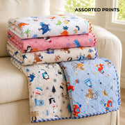Organic 100% Cotton Baby Muslin Blanket | Ultra-Soft & Breathable | 85 × 85 cm | Lightweight Receiving Blanket for Newborns & Infants | Assorted Prints(Pack of 1)