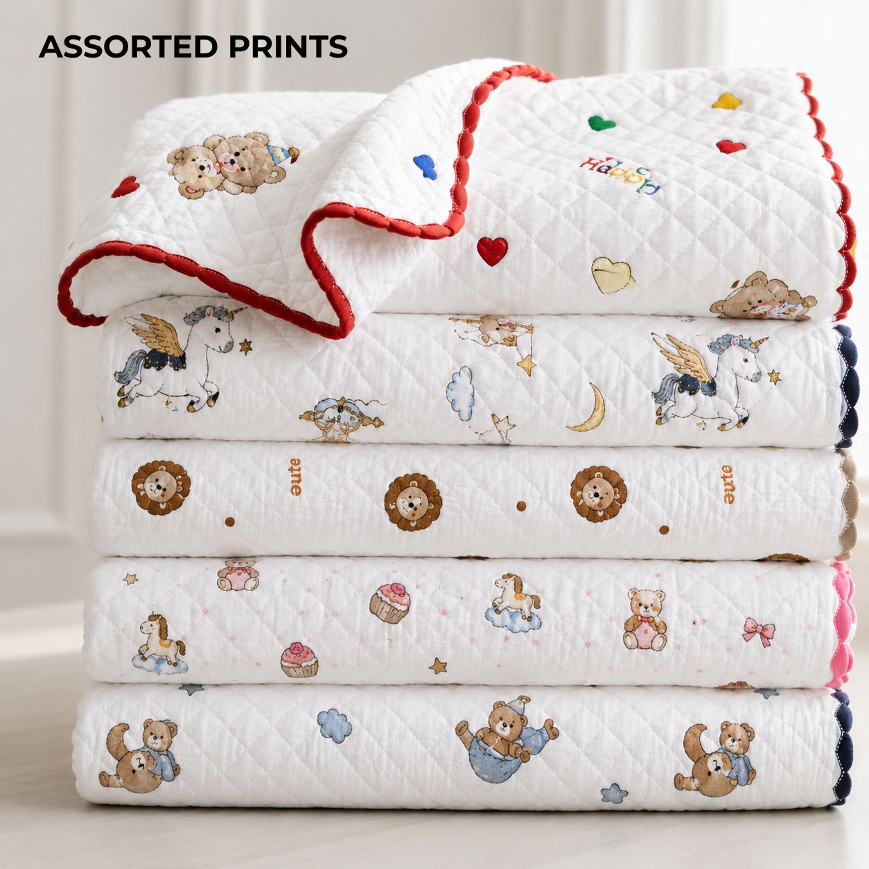 Organic 100% Cotton Baby Muslin Blanket | Ultra-Soft & Breathable | 85 × 85 cm | Lightweight Receiving Blanket for Newborns & Infants | Assorted Prints(Pack of 1)