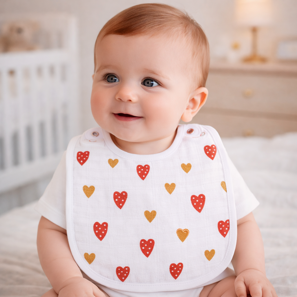 Baby Bibs | Soft Muslin Feeding Bib for Newborns & Infants | Absorbent & Comfortable Baby Feeding Essential