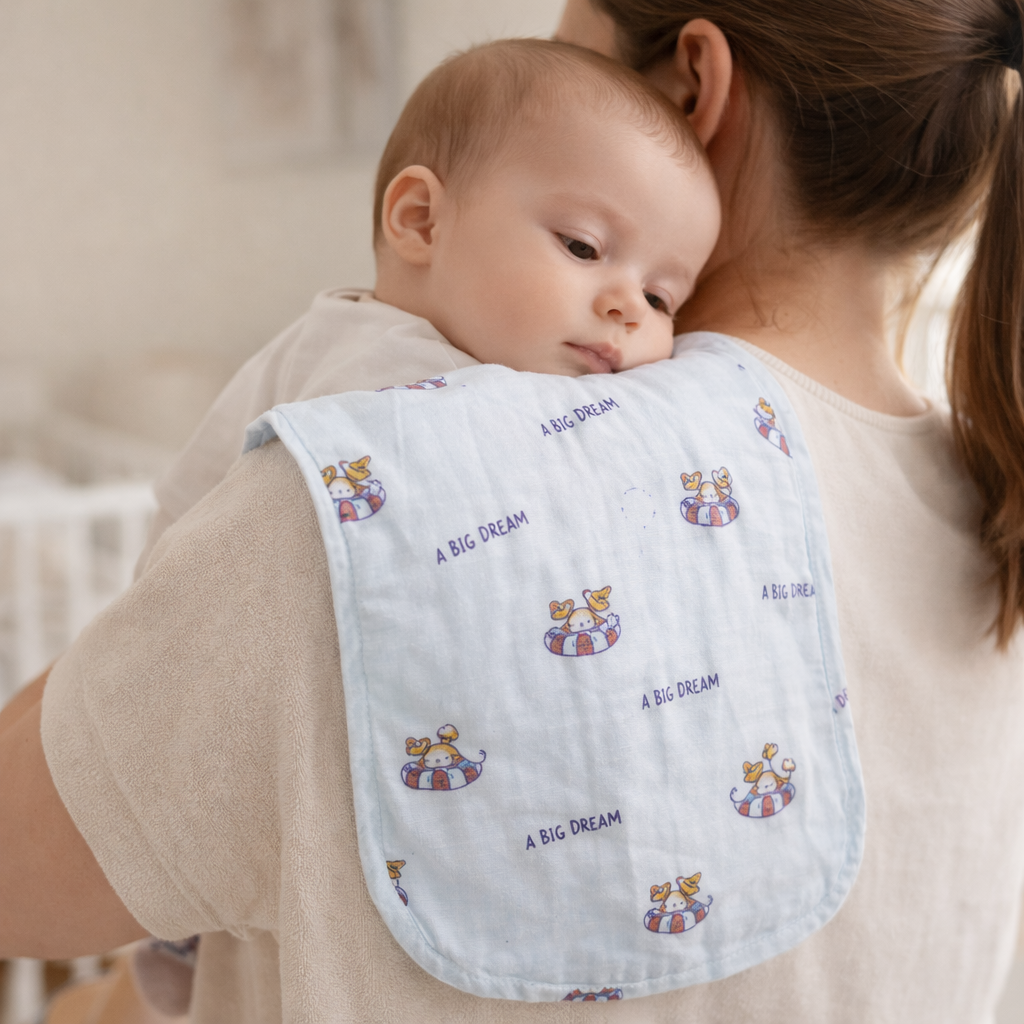Baby Burp Cloths | Soft & Absorbent Cotton Burp Cloth for Newborns & Infants | Gentle Feeding Essential