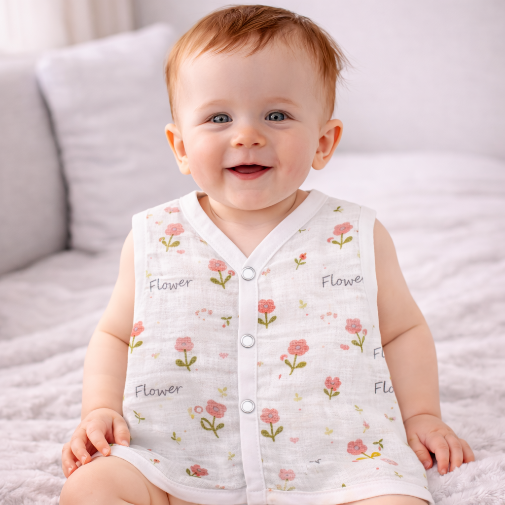 Muslin Button Type Jablas | Muslin Front Button Top For Babies