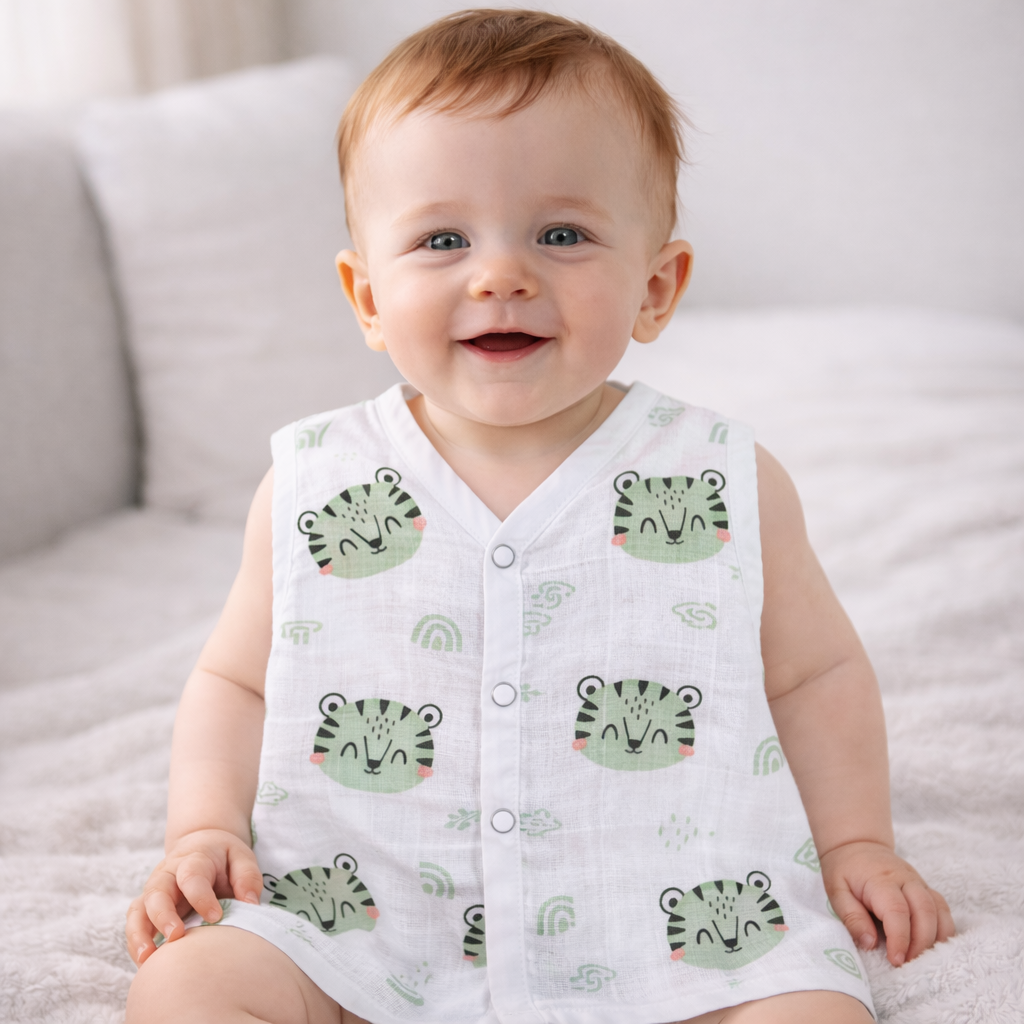 Muslin Button Type Jablas | Muslin Front Button Top For Babies