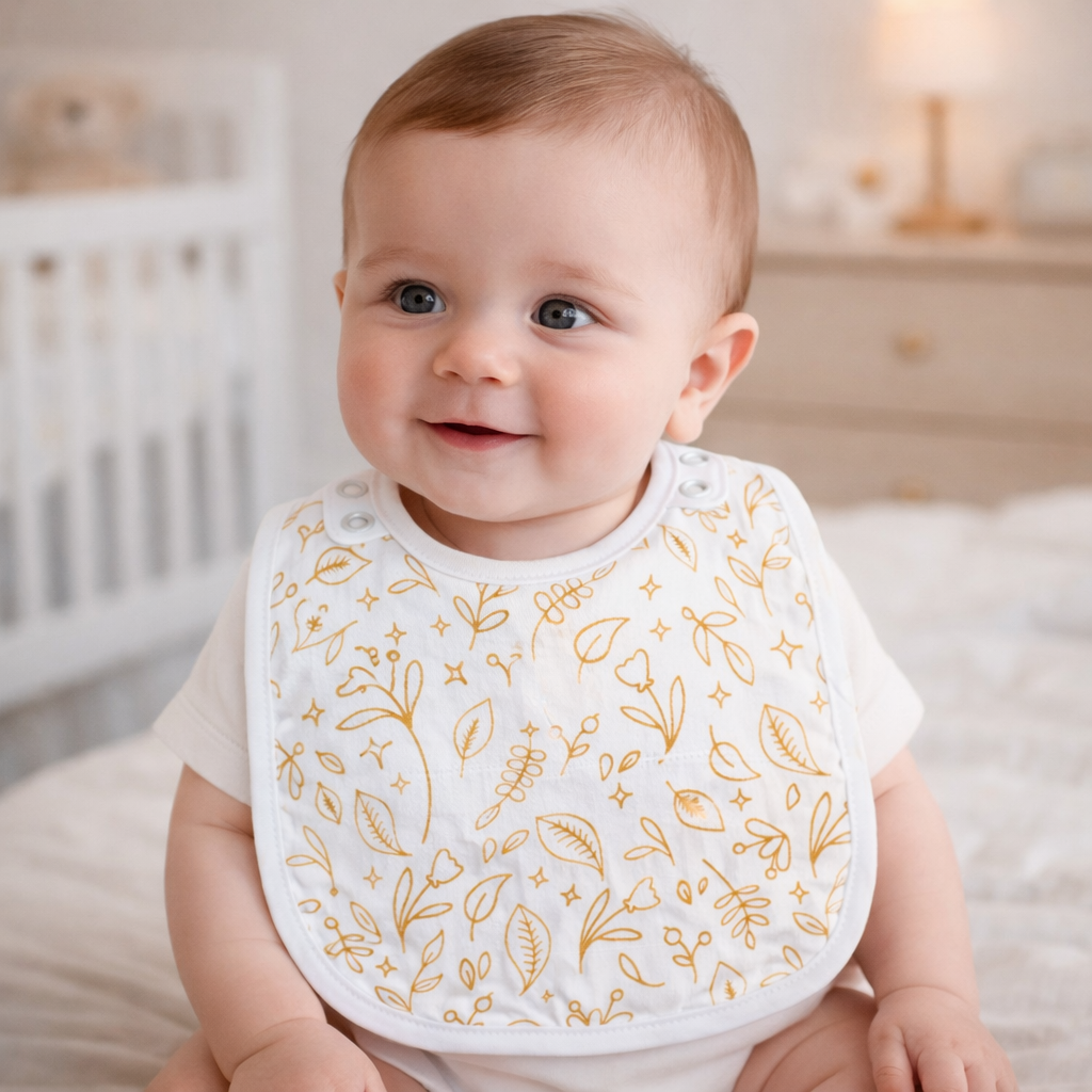 Baby Bibs | Soft Muslin Feeding Bib for Newborns & Infants | Absorbent & Comfortable Baby Feeding Essential