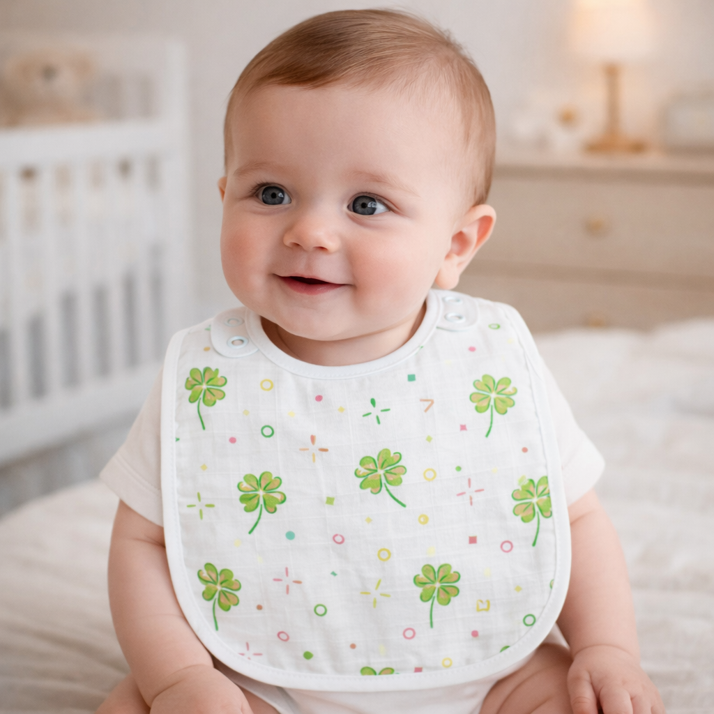 Baby Bibs | Soft Muslin Feeding Bib for Newborns & Infants | Absorbent & Comfortable Baby Feeding Essential