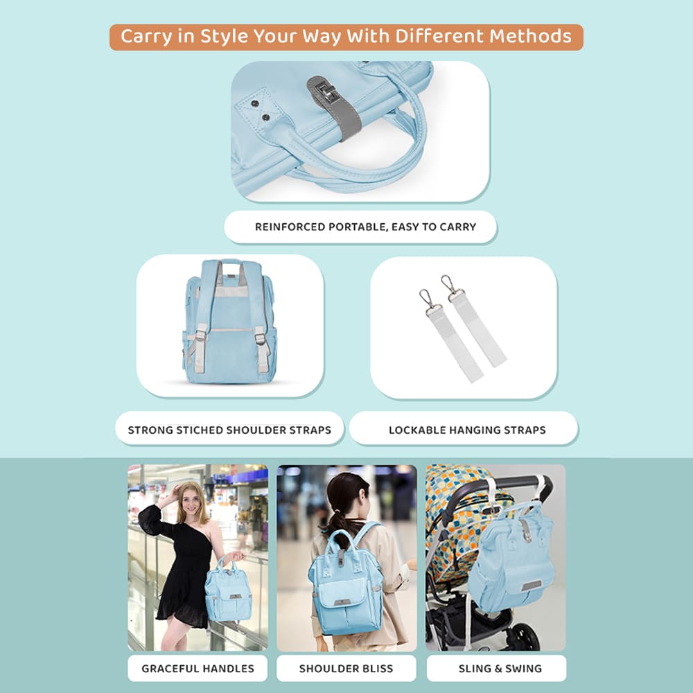 StarAndDaisy Diaper Bag for Moms | Stylish Baby Diaper Backpack with Multiple Compartments, Large Storage & Water-Resistant Design for Daily Essentials & Travel