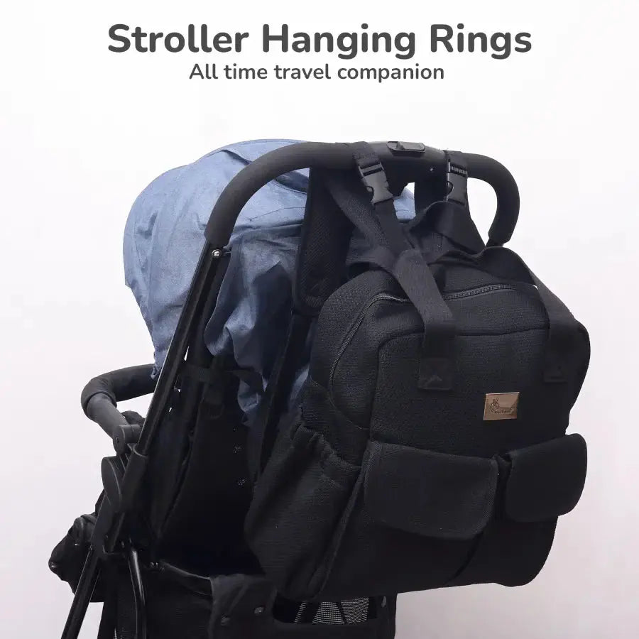 R for Rabbit Caramello Breezy Premium Material Diaper Bag For New Moms - black R for Rabbit