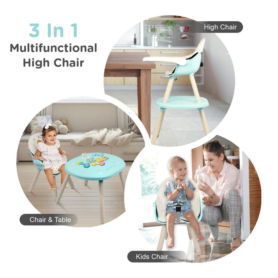 R for Rabbit Cherry Berry Tusky High Chair For Kids 3-in-1 Convertible with Detachable & Adjustable Food Tray