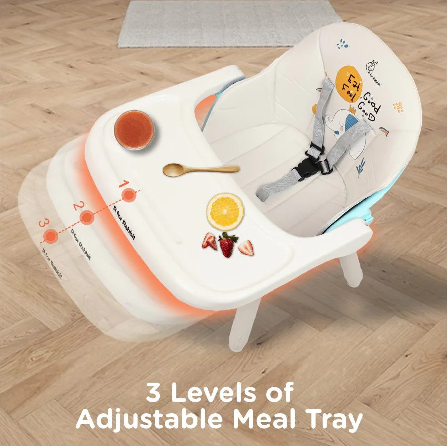 R for Rabbit Cherry Berry Tusky High Chair For Kids 3-in-1 Convertible with Detachable & Adjustable Food Tray