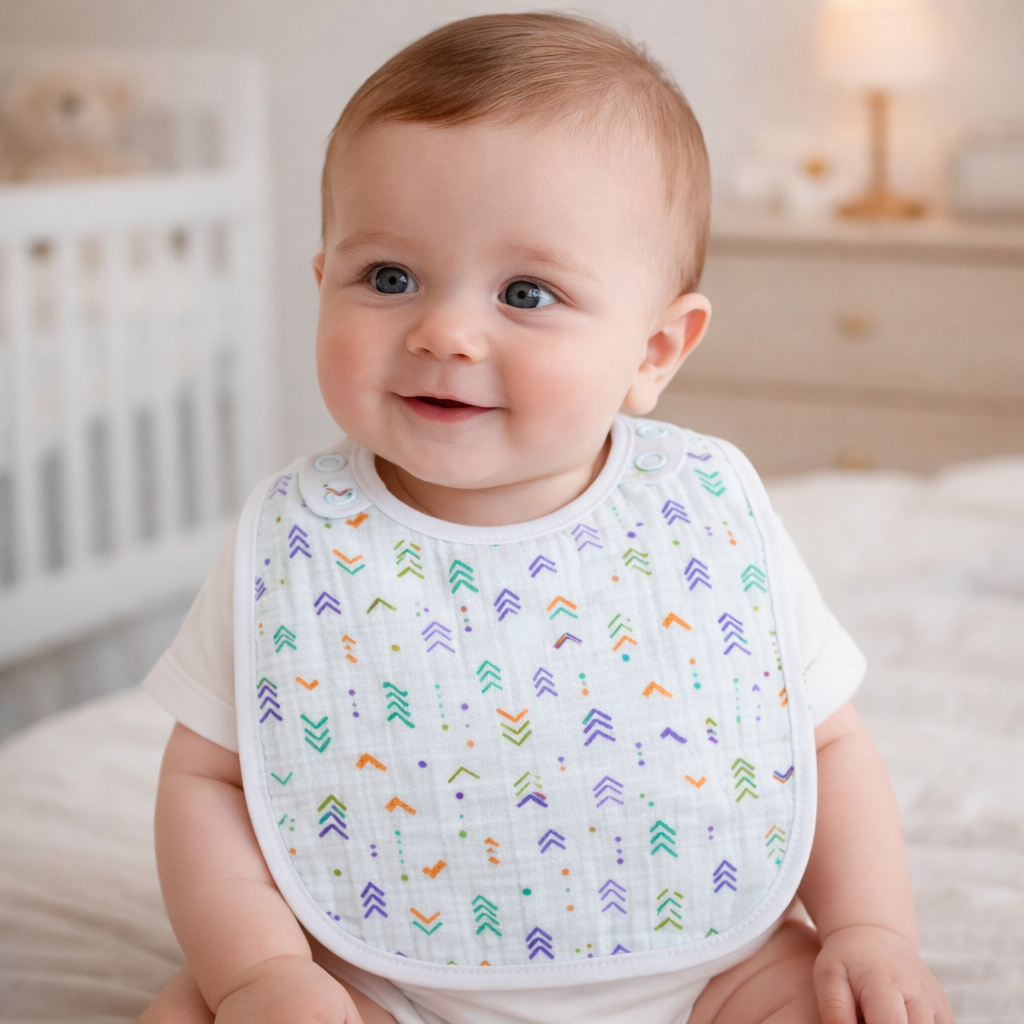 Baby Bibs | Soft Muslin Feeding Bib for Newborns & Infants | Absorbent & Comfortable Baby Feeding Essential