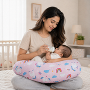 Nursing Pillow for Moms Comfy U-Shape with Handy Pocket Washable Cotton Cover, Zippers, No Foul Smell | Smart Fit for Feeding, Holding and Bonding