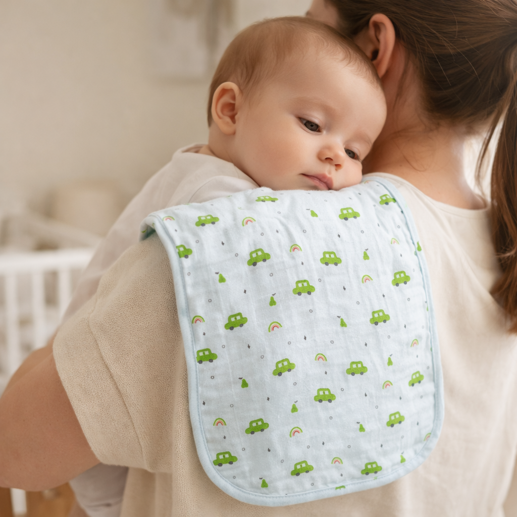 Baby Burp Cloths | Soft & Absorbent Cotton Burp Cloth for Newborns & Infants | Gentle Feeding Essential