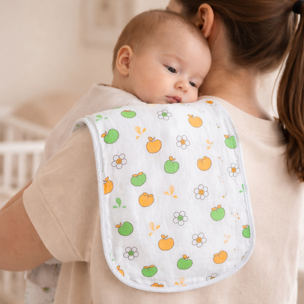 Baby Burp Cloths | Soft & Absorbent Cotton Burp Cloth for Newborns & Infants | Gentle Feeding Essential