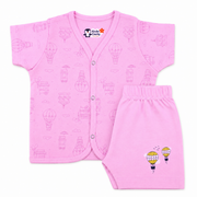 Kinder County Baby Cotton Half Sleeve Jabla & Shorts Set – Soft Breathable Newborn Clothing |0–3 Months