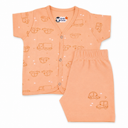 Kinder County Baby Cotton Half Sleeve Jabla & Shorts Set – Soft Breathable Newborn Clothing |0–3 Months