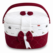 Premium Baby Storage Basket with Handle & Cute Vehicle Print | Quilted Nursery Organizer