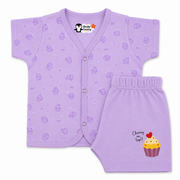 Kinder County Baby Cotton Half Sleeve Jabla & Shorts Set – Soft Breathable Newborn Clothing |0–3 Months