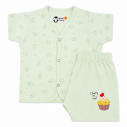 Kinder County Baby Cotton Half Sleeve Jabla & Shorts Set – Soft Breathable Newborn Clothing |0–3 Months