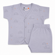 Kinder County Baby Cotton Half Sleeve Jabla & Shorts Set – Soft Breathable Newborn Clothing |0–3 Months