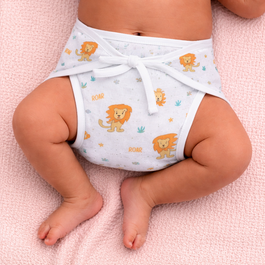 Printed Muslin Nappies for Baby | Soft & Breathable Cotton Reusable Cloth Diapers | Washable Langot for Newborns & Infants