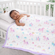 Organic 100% Cotton 6 layer Baby Muslin Blanket Cloth | Ultra-Soft & Breathable | 110×110 cm | Newborn–12 Months
