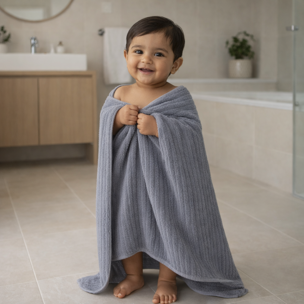 Micro Cotton LuxeLite Versatile Towel,Grey (size: 58x122 cms)