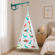 Thottil Cradle Cloth with Mosquito Net & Side Zip | Soft Cotton Baby Hammock Cloth for Newborn | Safe & Breathable Cradle Bedding( 3.6 Metres)