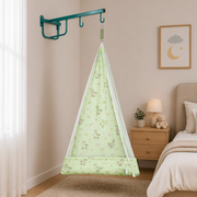 Thottil Cradle Cloth with Mosquito Net & Side Zip | Soft Cotton Baby Hammock Cloth for Newborn | Safe & Breathable Cradle Bedding( 3.6 Metres)