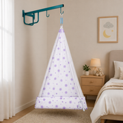 Thottil Cradle Cloth with Mosquito Net & Side Zip | Soft Cotton Baby Hammock Cloth for Newborn | Safe & Breathable Cradle Bedding( 3.6 Metres)
