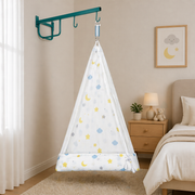 Thottil Cradle Cloth with Mosquito Net & Side Zip | Soft Cotton Baby Hammock Cloth for Newborn | Safe & Breathable Cradle Bedding( 3.6 Metres)