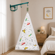 Thottil Cradle Cloth with Mosquito Net & Side Zip | Soft Cotton Baby Hammock Cloth for Newborn | Safe & Breathable Cradle Bedding( 3.6 Metres)