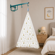 Thottil Cradle Cloth with Mosquito Net & Side Zip | Soft Cotton Baby Hammock Cloth for Newborn | Safe & Breathable Cradle Bedding( 3.6 Metres)