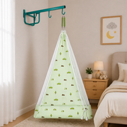 Thottil Cradle Cloth with Mosquito Net & Side Zip | Soft Cotton Baby Hammock Cloth for Newborn | Safe & Breathable Cradle Bedding( 3.6 Metres)