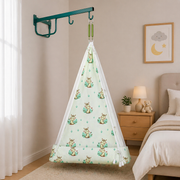 Thottil Cradle Cloth with Mosquito Net & Side Zip | Soft Cotton Baby Hammock Cloth for Newborn | Safe & Breathable Cradle Bedding( 3.6 Metres)