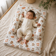 1ST STEP 100% Muslin Cotton Thick New Born Baby Bedding Mattress/Gadda Bed Set for Babies with 2 Side Bolster & Head Pillow