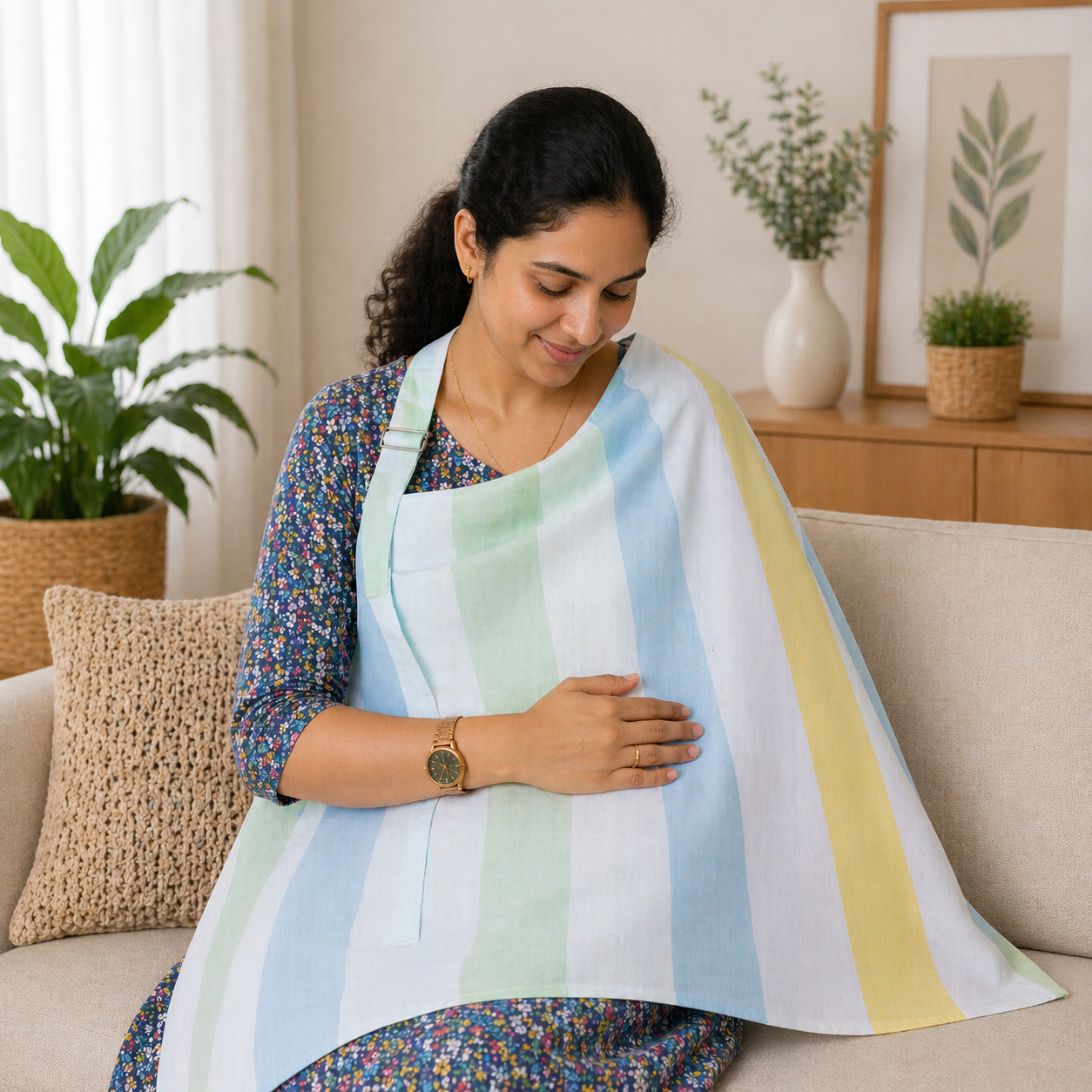 Baby Cotton Apron | Soft & Absorbent Feeding Apron for Babies | Comfortable & Washable Baby Feeding Essential