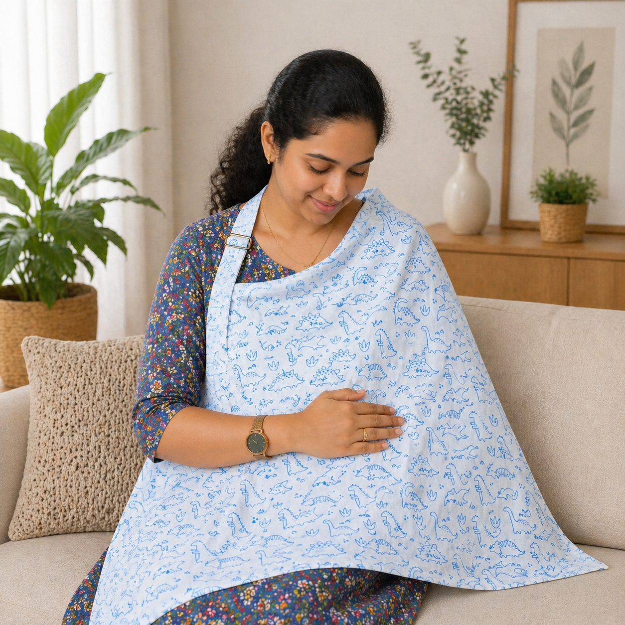 Baby Cotton Apron | Soft & Absorbent Feeding Apron for Babies | Comfortable & Washable Baby Feeding Essential