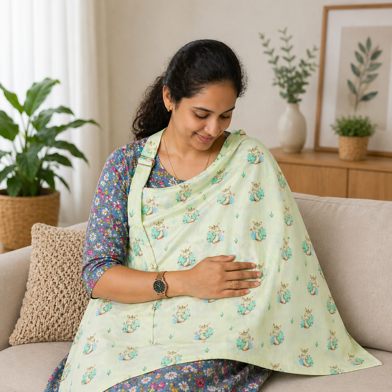 Baby Cotton Apron | Soft & Absorbent Feeding Apron for Babies | Comfortable & Washable Baby Feeding Essential