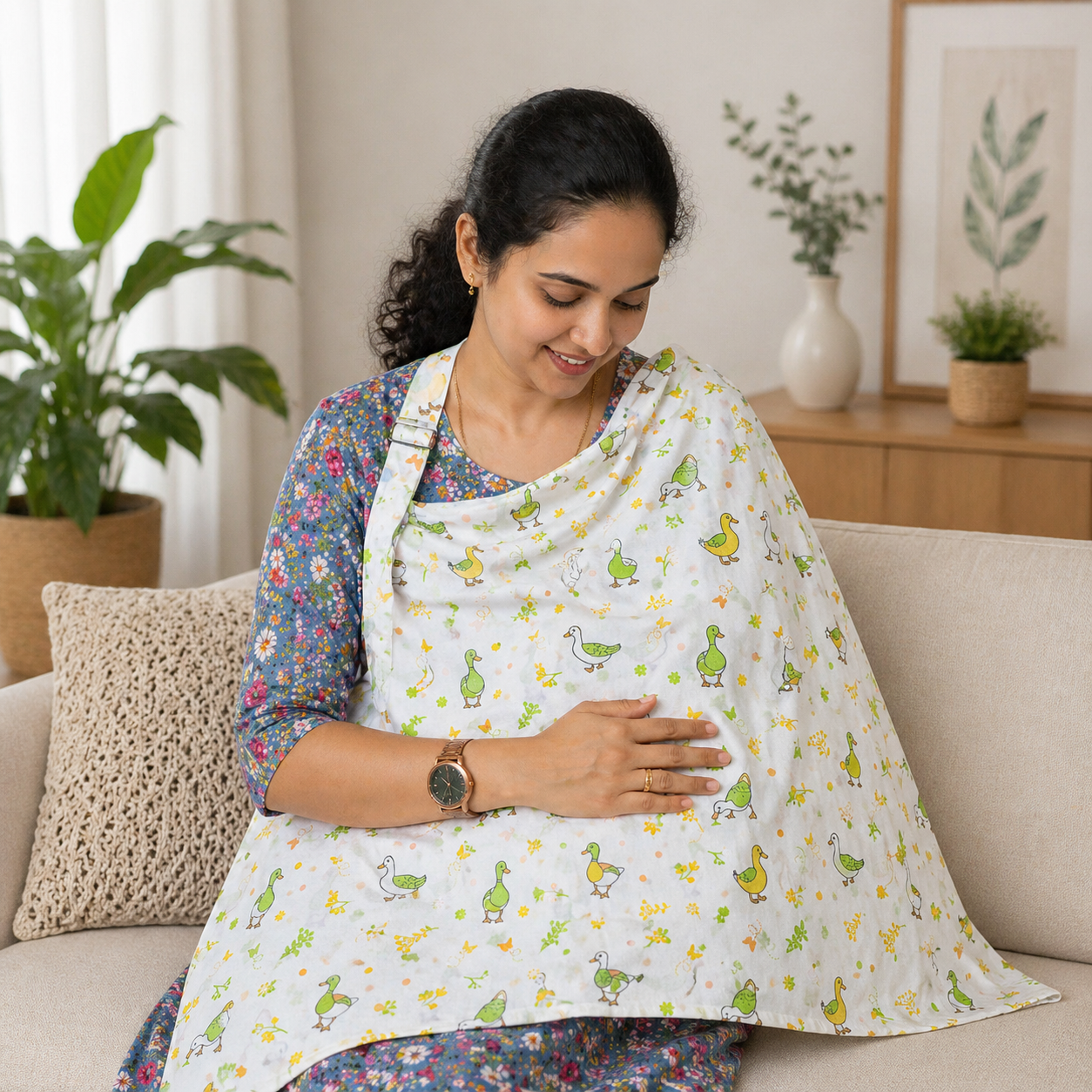 Baby Cotton Apron | Soft & Absorbent Feeding Apron for Babies | Comfortable & Washable Baby Feeding Essential