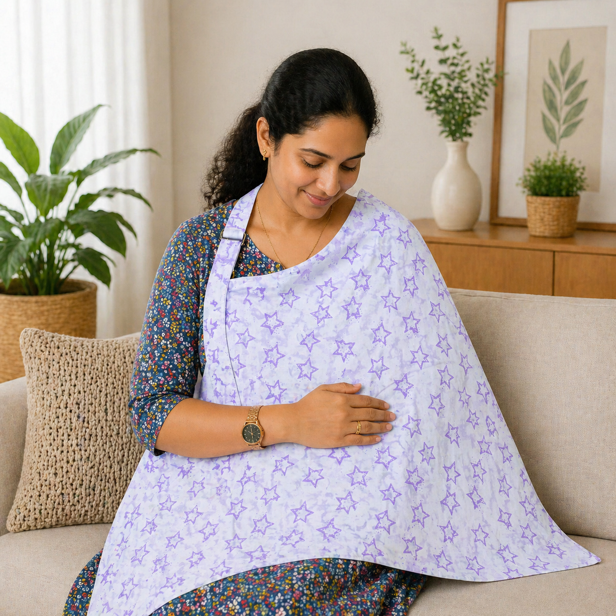Baby Cotton Apron | Soft & Absorbent Feeding Apron for Babies | Comfortable & Washable Baby Feeding Essential