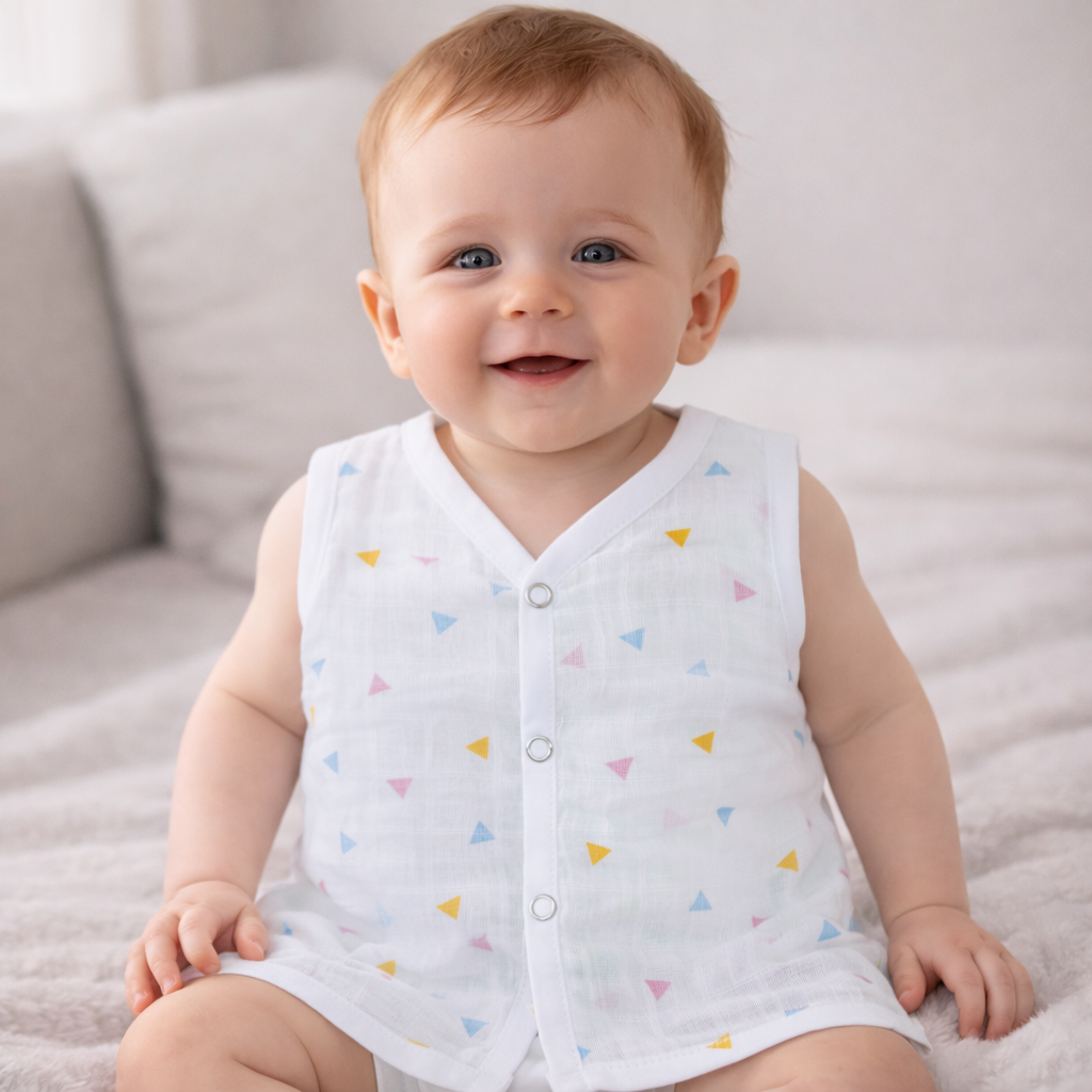 Muslin Button Type Jablas | Muslin Front Button Top For Babies