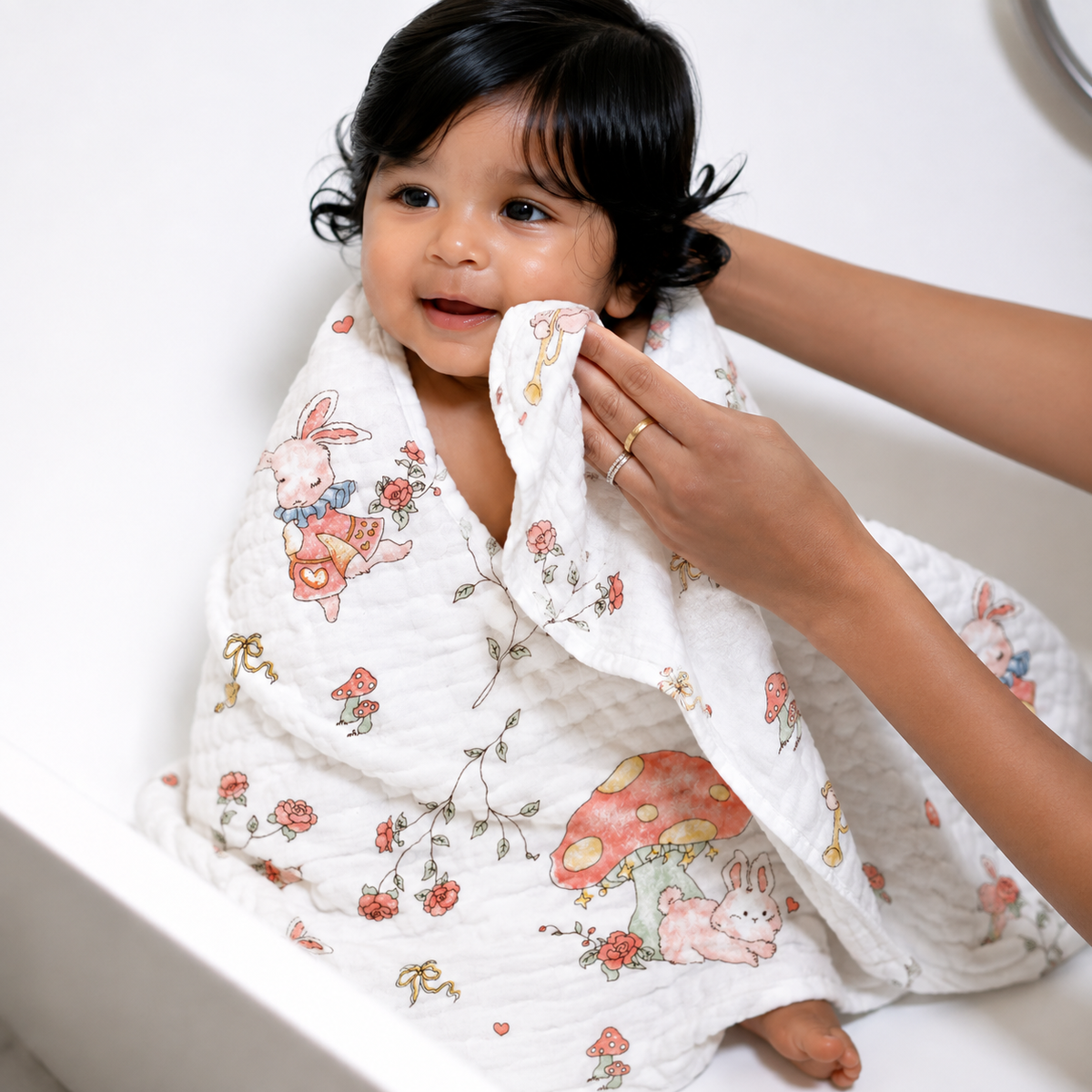 4 layer muslin baby towel – Design 5