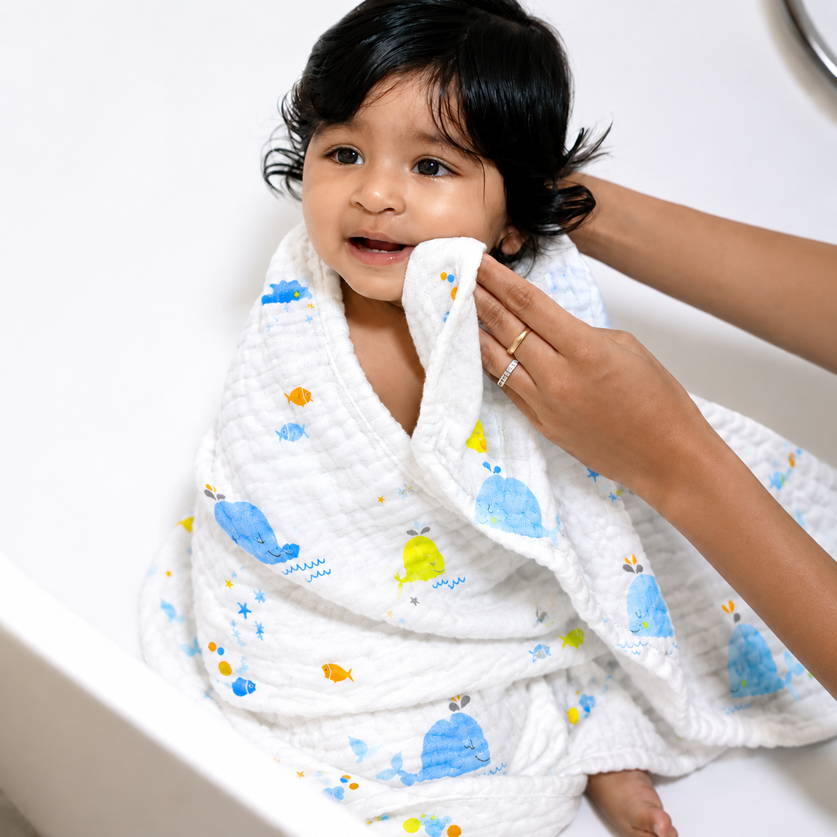 4 layer muslin baby towel – Design 4
