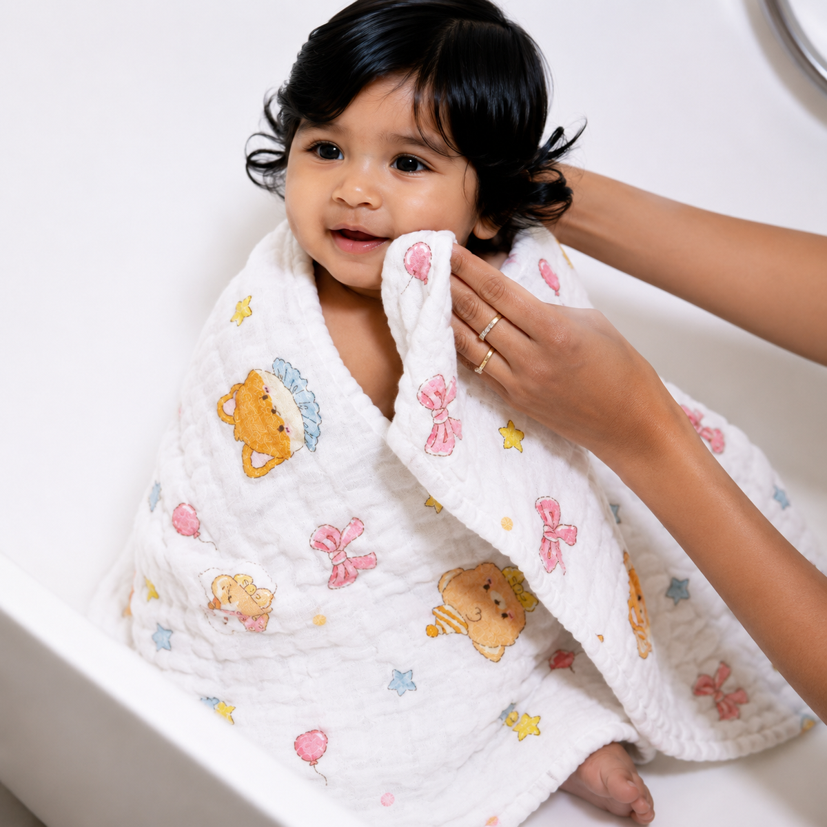 4 layer muslin baby towel – Design 6