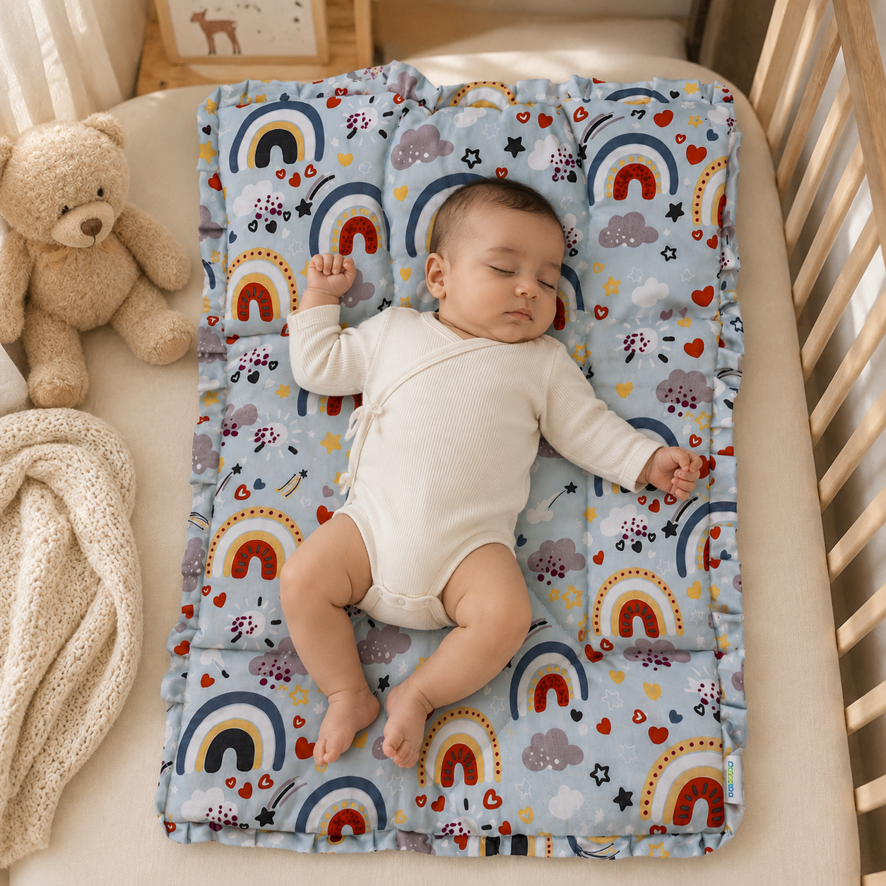 Premium Baby Bedding Mattress | Soft Cotton Quilted Baby Sleeping Bed | Lightweight & Comfortable | Newborn Baby Mattress
