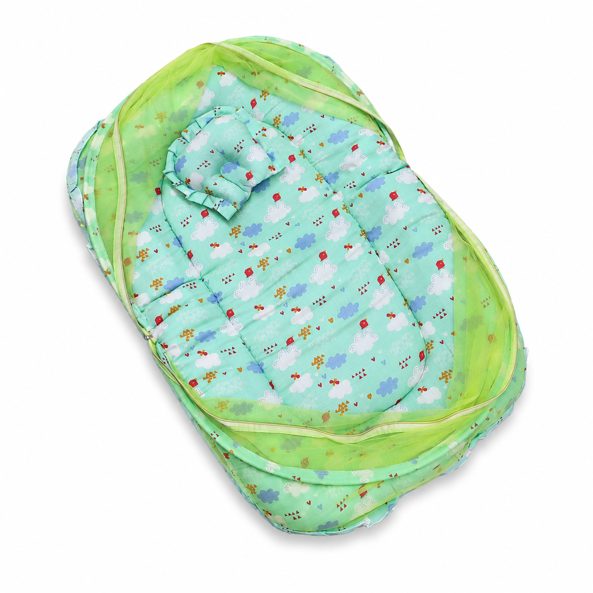 Premium Baby Bedding Set with Mosquito Net | 100% Insect Protection, Zip Closure & Baby Pillow