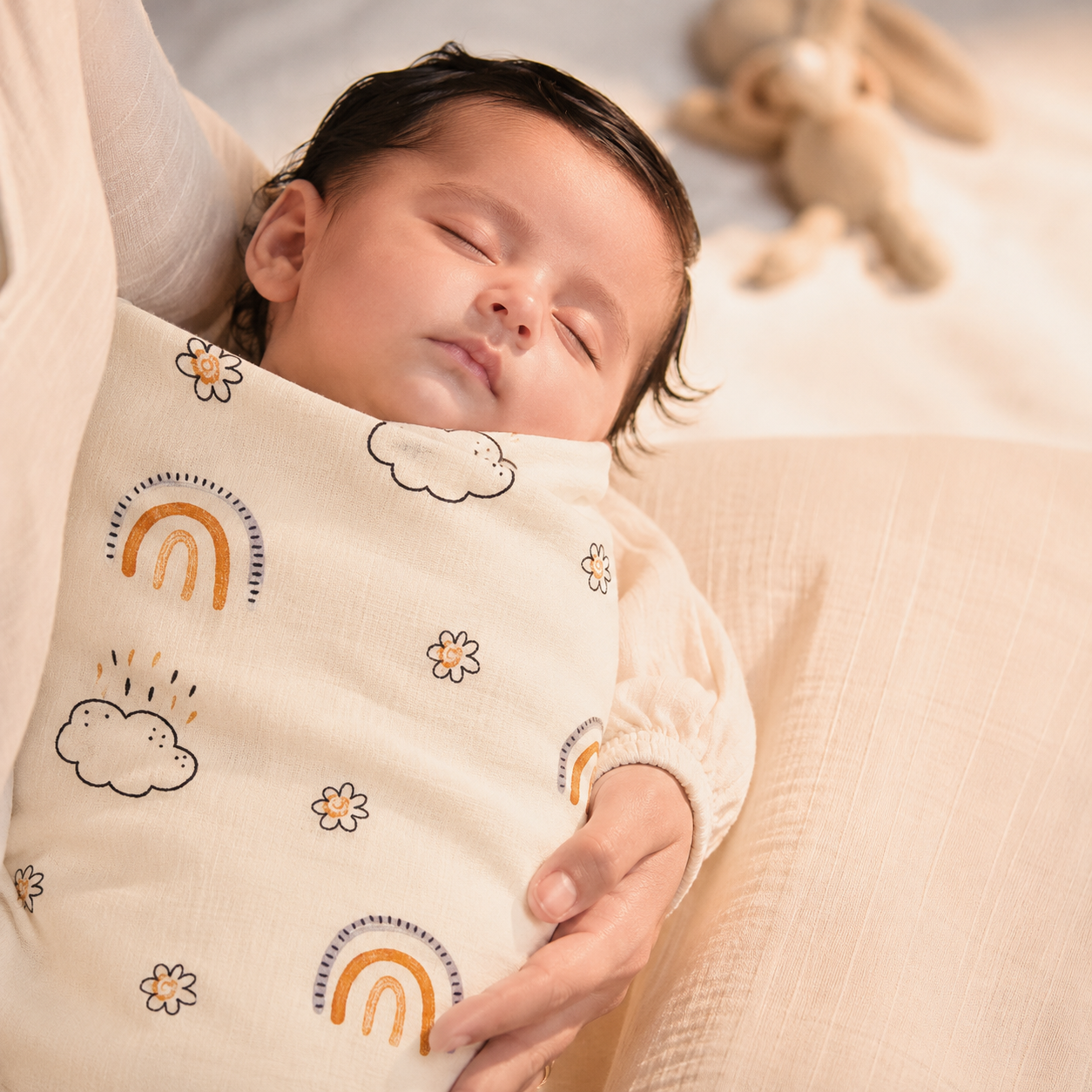 1st Step Baby Swaddle | Soft & Breathable Newborn Swaddle Wrap | Comfortable Baby Receiving Blanket for Infants