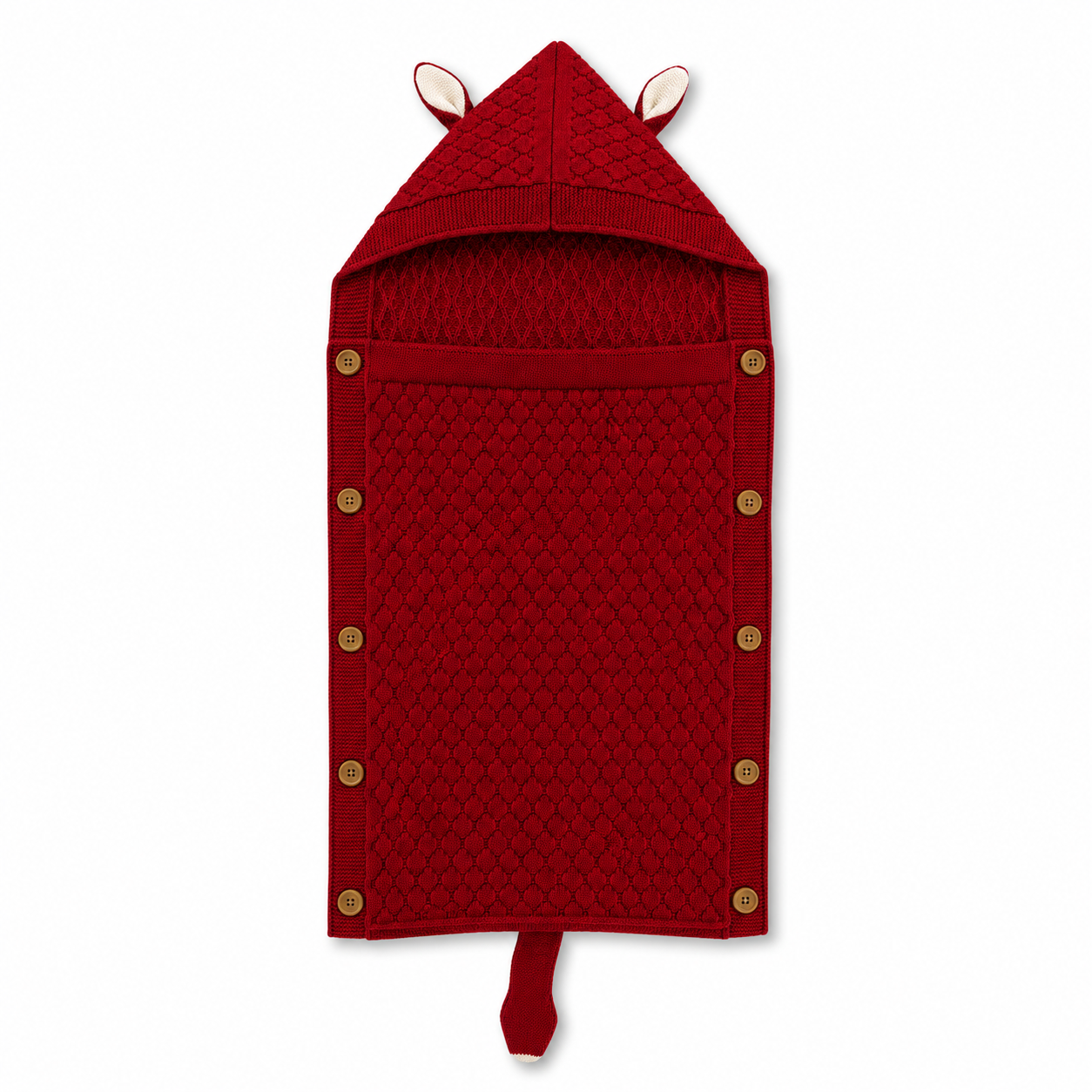 Premium Knitted Baby Wrapper Blanket with Hood & Bunny Ears | Soft Warm Newborn Swaddle Wrap | Baby Receiving Blanket